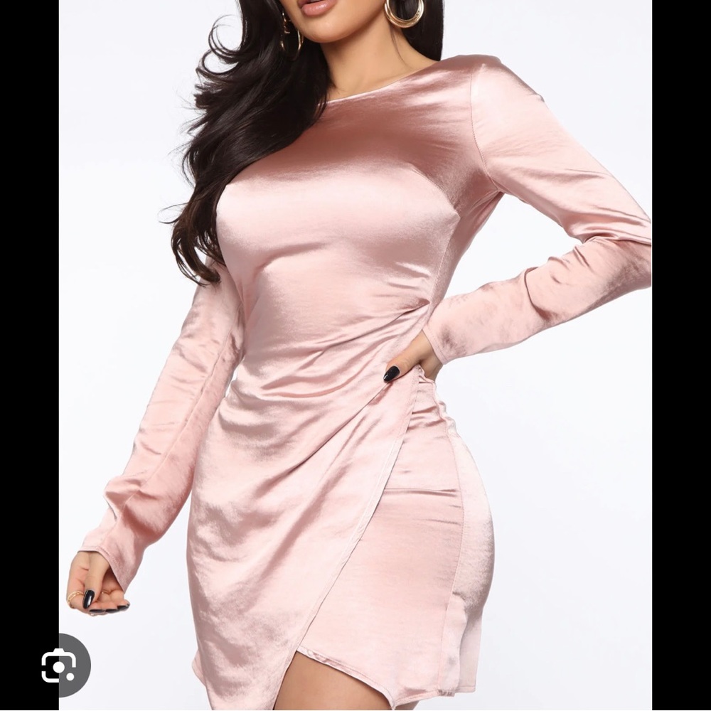 Sweet and Spicy Satin Pink Fashion Nova dress